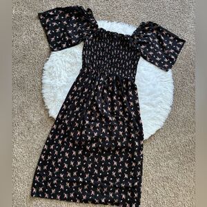 Topshop Dress Black Floral Womens Size 8‎